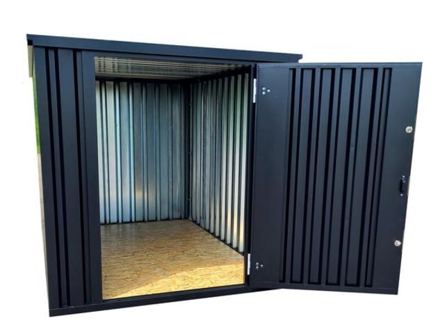 Storage-Tech Image: 10ft S-Series Storage Container (open, front, dark gray)