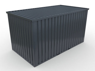 Storage-Tech Image: 13ft S-Series Storage Container (closed, aerial-angle, dark gray)