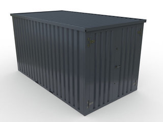 Storage-Tech Image: 13ft S-Series Storage Container (closed, top-angle, dark gray)