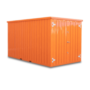 Storage-Tech Image: 13ft S-Series Storage Container (closed, angle-side, orange)