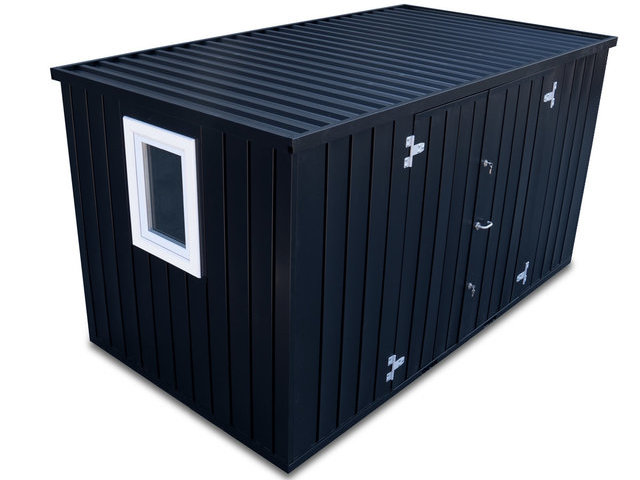 Storage-Tech Image: 13ft M Series Storage Container (closed, top-side, black)