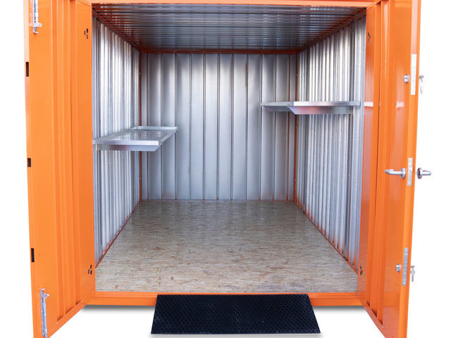 Storage-Tech Image: 13ft M Series Storage Container (open, front, orange)