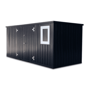 Storage-Tech Image: 16ft S-Series Storage Container (closed, angle-side, black)