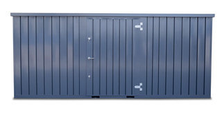 Storage-Tech Image: 20ft M Series Storage Container (closed, front, grey)