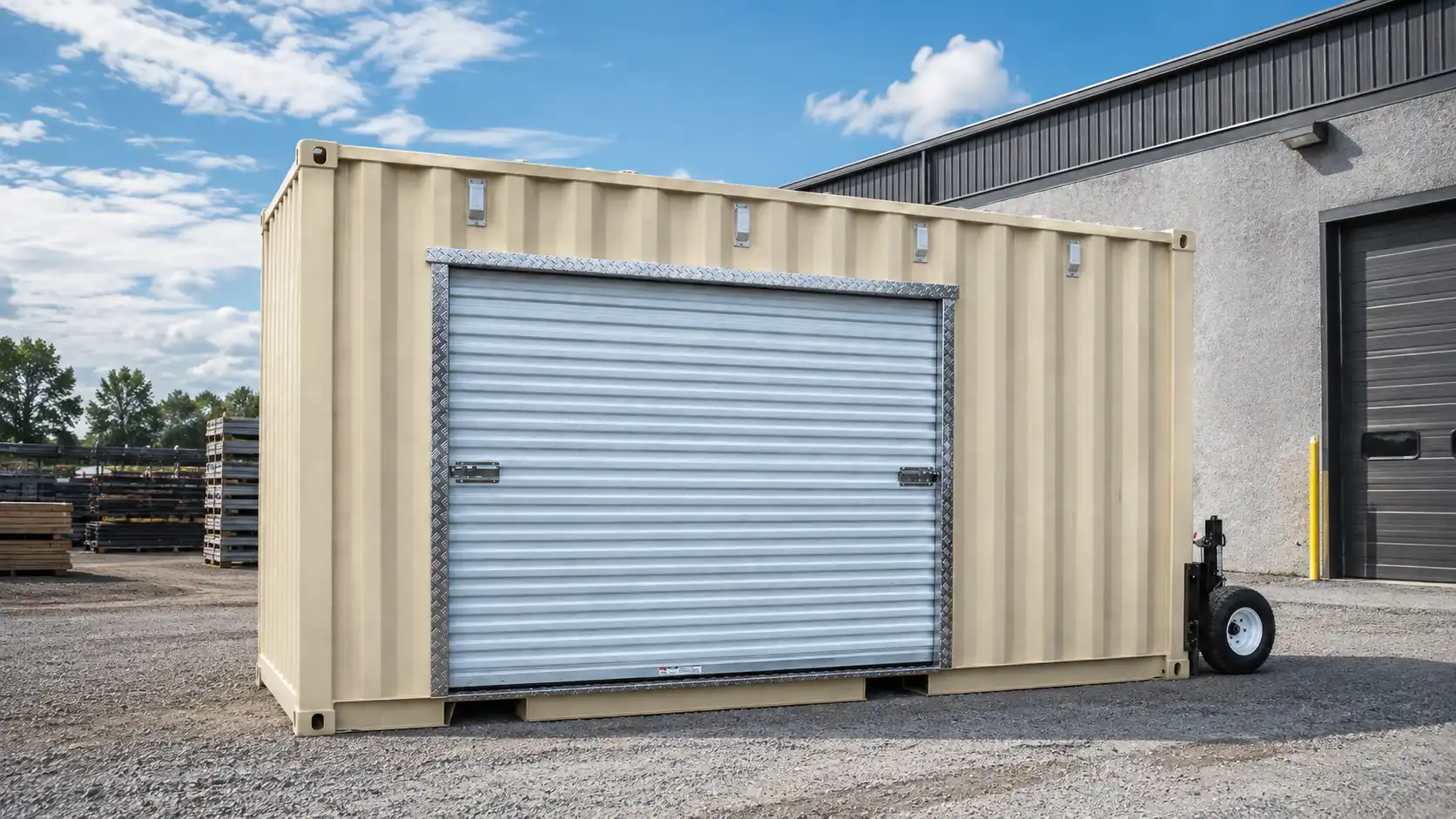 Storage-Tech roll-up door container with framing kit